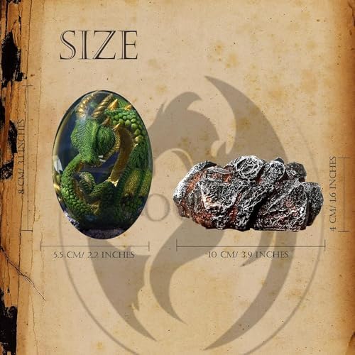 ACOCOFE Lava Dragon Egg, Crystal Dragon Egg with Luminous Base, Handmade Resin Ornaments - Gift for Christmas, Birthdays, Graduation, Holidays, Back to School (Green with Base) - Image 4