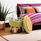 Wimarsbon Storage Ottoman, Modern Round Footrest - Image 5