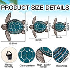 Bucherry 3 Sizes Wooden Sea Turtle Wall Decor Turtle Wall Art,Wood Color - Image 2