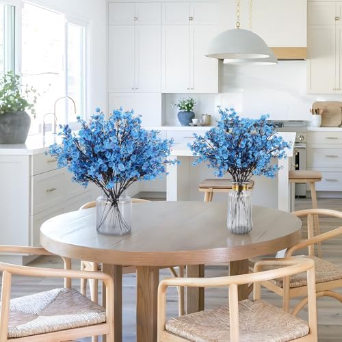 8Pcs Artificial Babys Breath Flowers Real Touch Fake Blue Flower Decoration - Image 4