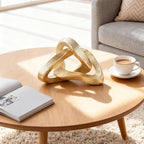 LCCCK Infinity Knot Sculpture Gold Knot Decor Object, Abstract Knick Knacks Coffee Table Modern Statue, Gold Sculpture for Home Living Room Table Ornaments and TV Stand Bookshelf Decorative - Image 5