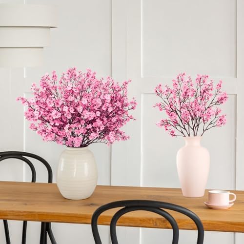 8Pcs Artificial Babys Breath Flowers Real Touch Pink Fake Flower Decoration - Image 4