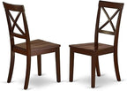 East West Furniture DLBO3-MAH-W 3 Piece Modern Dining Table Set Contains a - Image 4