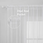 MIULEE 2 Panels White Sheer Curtains - Image 3
