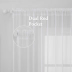 MIULEE 2 Panels White Sheer Curtains - Image 2