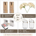 Rustic Mason Jar Sconces Wall Decor, Rustic Brown, Set of 2 - Image 3