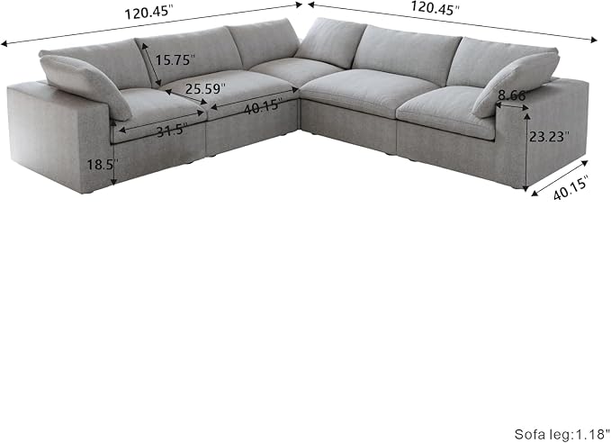 JACH V-Shaped Cloud Sectional Couch - Image 2