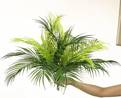 Artificial Palm Plants, Fake Tropical Palm Tree Shrubs Plastic Greenery Decor for Outdoor Indoor Home Garden Verandah Party Wedding Table Centerpieces DIY Christmas Decoration Planter Filler 4 Pack - Image 2