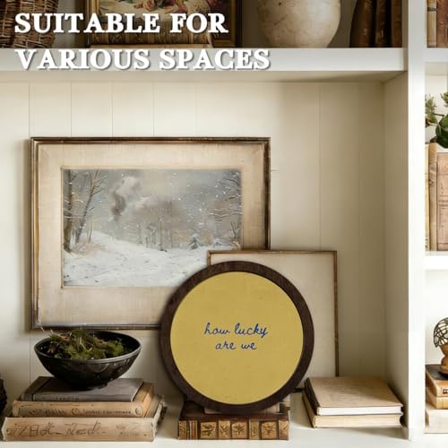 CFFJLHN How Lucky Are We Wall Art, Motivational Wall Decor Inspirational Positive Affirmation Vintage Round Wooden Wall Art Decor for Bedroom Living Room Home Office, 10x10 Inch - Image 6