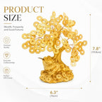 Feng Shui Money Toad Gold Tree (7.8" H x 6.3" W) - Resin Base & Metal Coins - Lucky Wealth Frog Statue for Office Desk, Cash Register, Store Opening & Housewarming Gift - Image 2