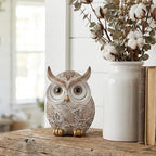 Smadeer Owl Statue and Figurine for Home Decor Accents Adorable Owl for Shelf Bookshelf Bedroom Living Room Office Table Desk Modern Decorations Animal Sculpture for Birds Lovers - Image 4