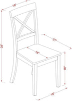 East West Furniture BOC-OAK-W Boston Kitchen Dining Chairs - Image 3