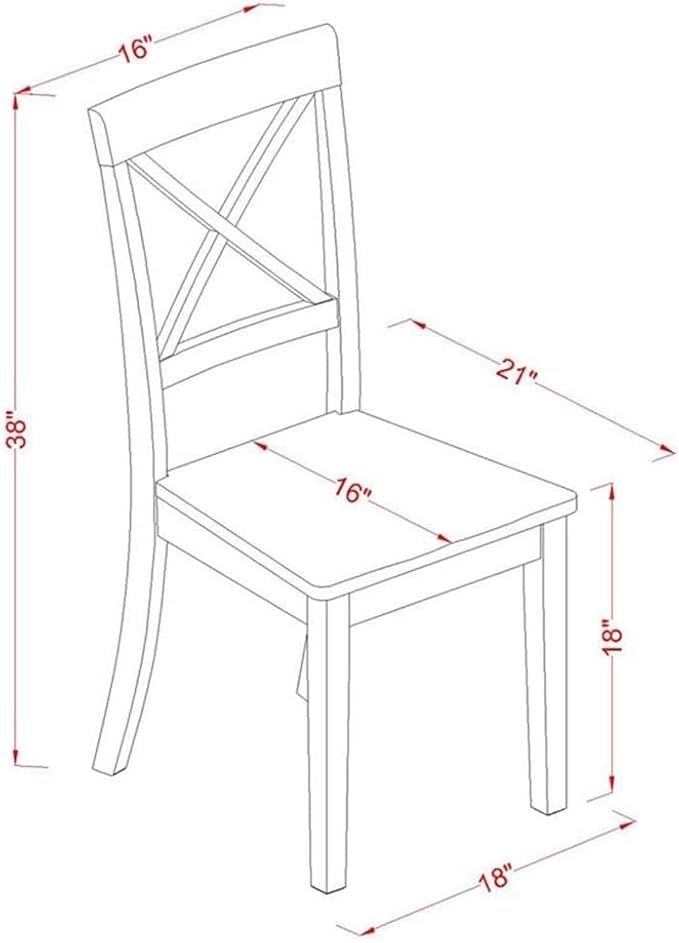 East West Furniture BOC-OAK-W Boston Kitchen Dining Chairs - Image 3