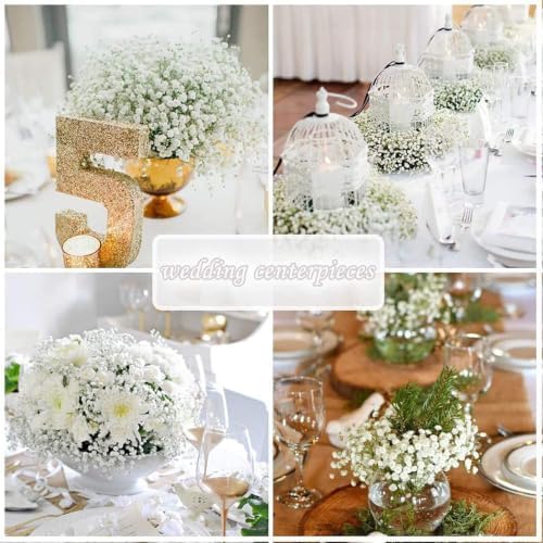 N&T NIETING 30Pcs Babys Breath Artificial Flowers Bulk Faux Flowers, White - Image 2