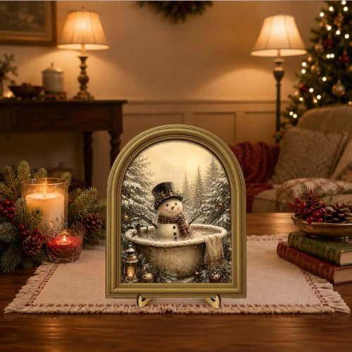 Christmas Bathroom Decor Vintage Winter Snowman Wall Art Sign Table Decor - Image 5