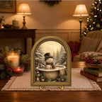 Christmas Bathroom Decor Vintage Winter Snowman Wall Art Sign Table Decor - Image 5