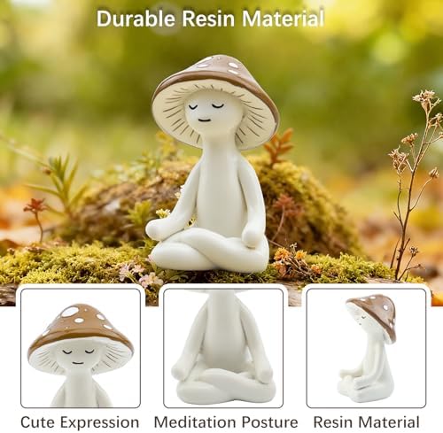 Mushroom Decor, Cute Resin Mushroom Statue, Home Garden Decor - Image 3
