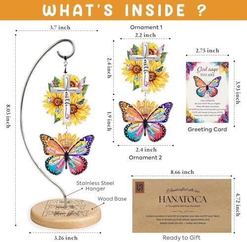 Christian Gifts for Women Faith - Sunflower Butterfly Gifts for Women Religious - Birthday Gifts for Women, Inspirational, Religious Gifts for Sister, Friend, Daughter, Mom - Office Desk Accessories - Image 3