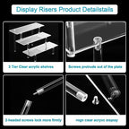 HENABLE 2PCS Acrylic Display Risers, 3 Tier Clear Cupcake Stand Risers, Organizer for Perfume, Funko POP, Food, Tabletop Use - Image 4