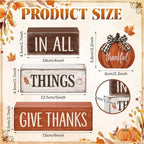 4 Pcs Fall Tiered Tray Decor, Wooden Fall Decorations for Home - Image 4