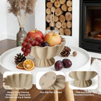 Pedestal Decorative Bowl, 8" Footed Ruffle Fruit Bowl for Home Decor - Image 2
