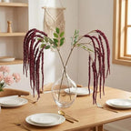 2Pcs Amaranthus Artificial Flower, 43" Faux Hanging Amaranthus Silk Cascading Floral Stems for Wedding Bouquet, Home Vase Decor, Bendable Stems Fake Hanging Plants (Burgundy) - Image 2