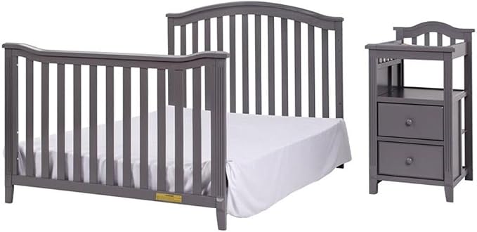 Pemberly Row 4-in-1 Convertible Crib and Changer, Sustainable Gray Pine Wood - Image 3
