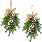2pcs Christmas Door Swags White Berry Artificial Greenery Decor by Unknown