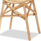 Baxton Studio Elgon Modern Bohemian Natural Brown Rattan Footstool - Image 6