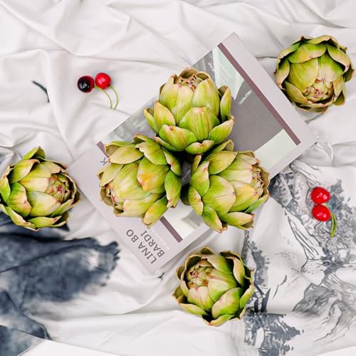 6Pcs Large Faux Artichokes, Bowl Filler Decor for Home,Green - Image 5