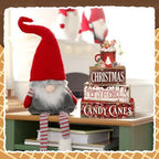 Moucuny 4 Pcs Christmas Hot Cocoa Wooden Block Set, Tiered Tray Decor - Image 5