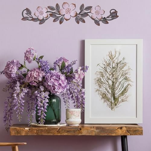 Wesiti Metal Flower Wall Art Decor Vintage Wrought Scroll, Purple - Image 5
