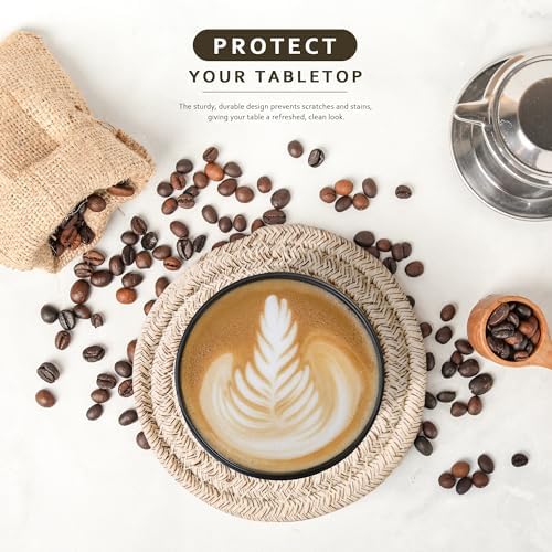 Lazebox Coasters Set of 8 for Drinks, 4 Inch Large Coasters for Coffee Table, Tabletop Protection for Hot & Cold Drinks, Versatile Coasters for Home Decor, Non-Slip & Easy to Clean, Mixed Brown - Image 5