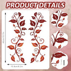 DUOOLN 2Pcs Metal Vine Branch Wall Decor, Flower Leave Art -Vintage Red - Image 5