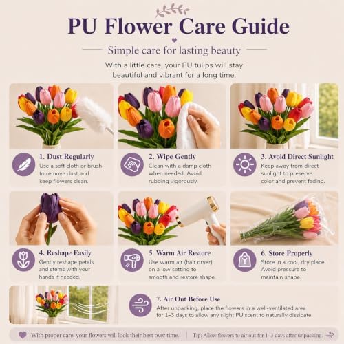 Mandy's 20pcs Artificial Multicolor Tulips - Image 6