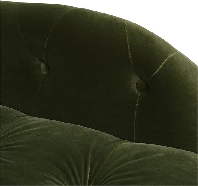 Pemberly Row Tufted Roll Arm Chaise Lounge, Olive Green Velvet Upholstery - Image 10