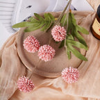 10Pcs 20.5" Artificial Pompon Mum Silk Flower Stems, Fake Chrysanthemum Ball Faux Flowers for Vase, Fall Floral Stems for Indoor Home Decor Wedding Centerpieces, Red (No Vase) - Image 6