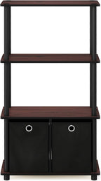 Furinno NW889DC/BK Go Green 4-Tier Multipurpose Storage Rack w/Bins, Dark - Image 6