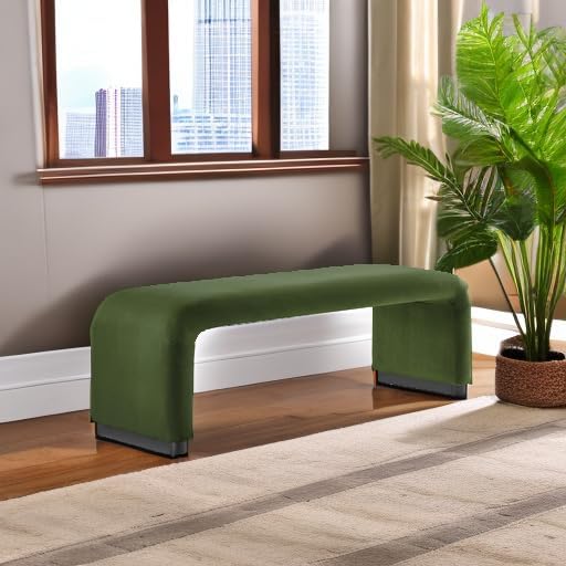 Modway EEI-6734-BLK-MOS Koda Performance Velvet Waterfall Long Bench - Image 6