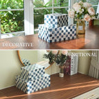 Chi An Home 12"x8" Decorative Capiz Boxes Keepsake Trunk, Navy Blue, Set 2 - Image 6