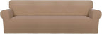 PureFit Stretch Couch Covers for Sofa 4 Seater Slipcovers Camel | 1-Piece Sofa by PureFit