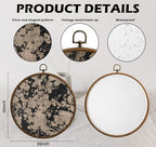 Neutral Abstract Floral Wall Decor, Vintage Printed Canvas Wall Hanging for Bedroom Kitchen Home Office, Round Decoration, Living Room Wall Art, Dorm Decor, Circular Wall Hanging with Hooks,13 - Image 2