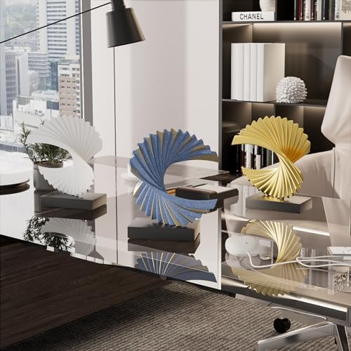 Ocean Wave Sculpture Modern Funky Decor Wave Sea Ornament, Resin Statue Home Decor Abstract Statues Office Desk Decor Shelf Decor Accents for Men(Dark Blue) - Image 3