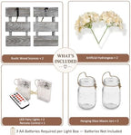 Farmhouse Mason Jar Wall Sconces Set of 2, Rustic Gray Decor - Image 5