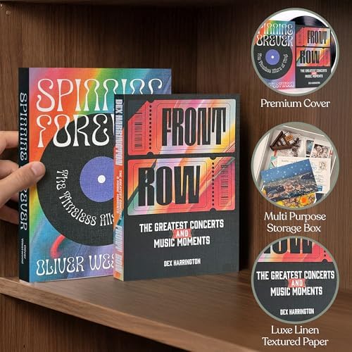 MESMOS Decorative Books for Shelves, Coffee Table Decor Faux Books for Decoration, Works as Hidden Storage Box, Magnetic Closure, Linen Texture, Packaged in Aesthetic Fake Book (Music & Pop Culture) - Image 6