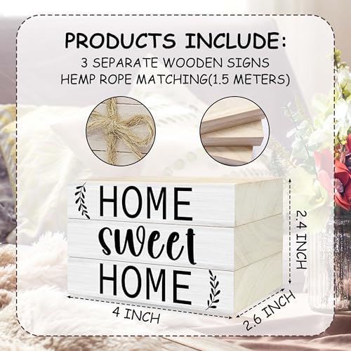 Mini Decorative Books for Home Decor, Small Rustic Wood Book Stack for Table Decor, Home Sweet Home Books for Living Room Bookshelf, Farmhouse Stacked Book Decorations (L32) - Image 6