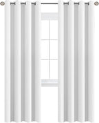 H.VERSAILTEX White Curtains for Bedroom Pure White Curtain 96 inches Long for by HVERSAILTEX