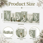 Winter Tabletop Decor, Sage Green Wooden Sign for Shelf, Mantel & Home - Image 3