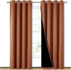NICETOWN Burnt Orange 100% Blackout Window Curtain Panels, Heat and Cold by NICETOWN