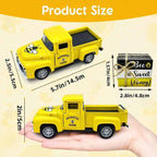 5.7in Bee Truck Decor with Sweet Honey Blocks, Yellow Metal Pickup - Image 3